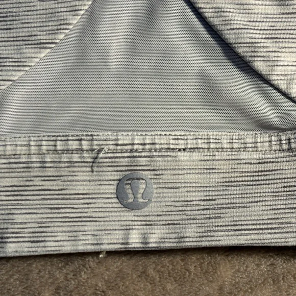 lululemon athletica Light Gray Striped Sports Bra - Picture 3 of 4